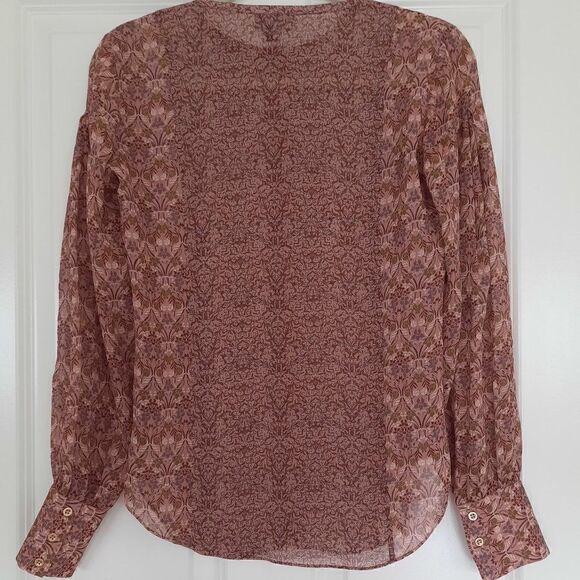 Carlisle Collection Floral Silk Blouse Top size 0  (XS US) - Picture 3 of 7